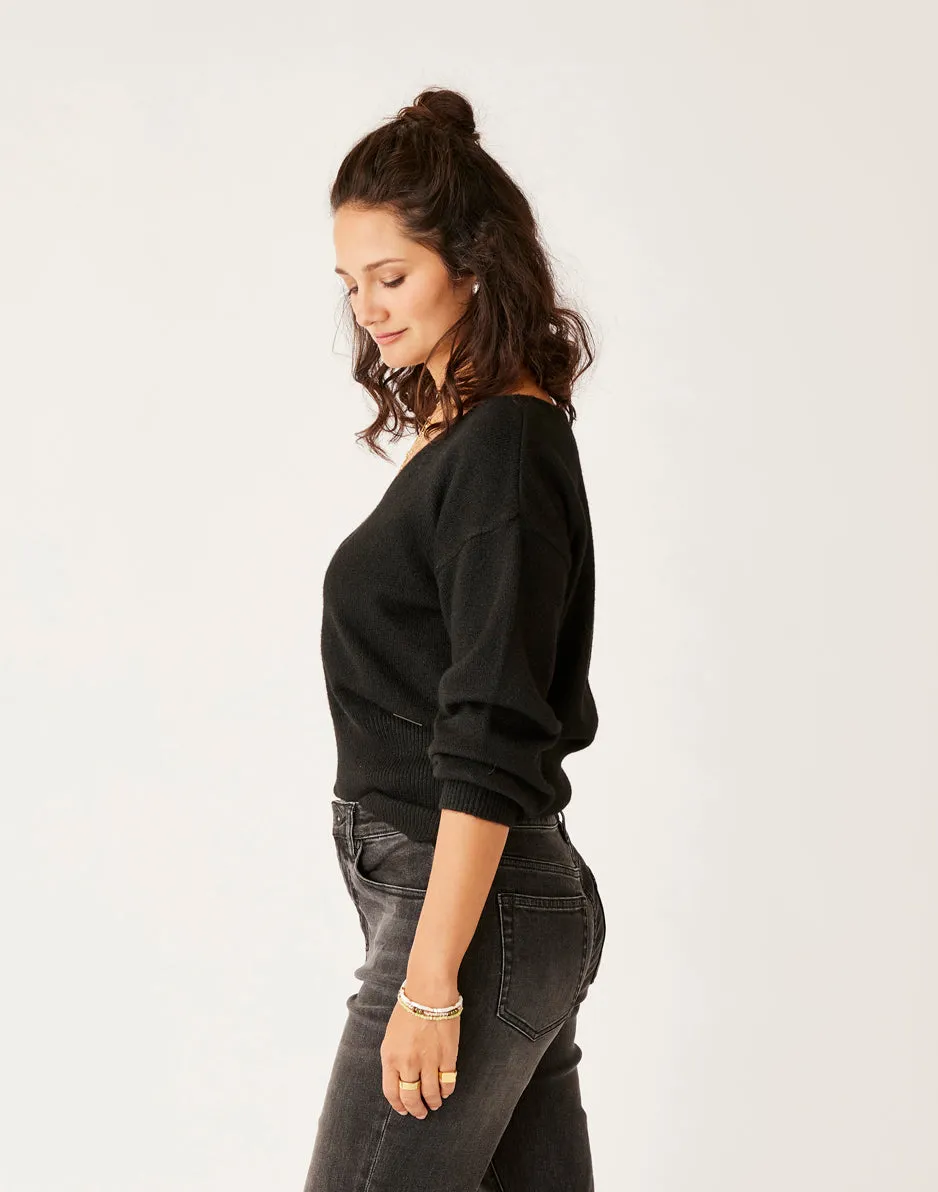 Ruth Reversible Fuzzy Sweater: Black sold by Carve Designs product image thumbnail 3
