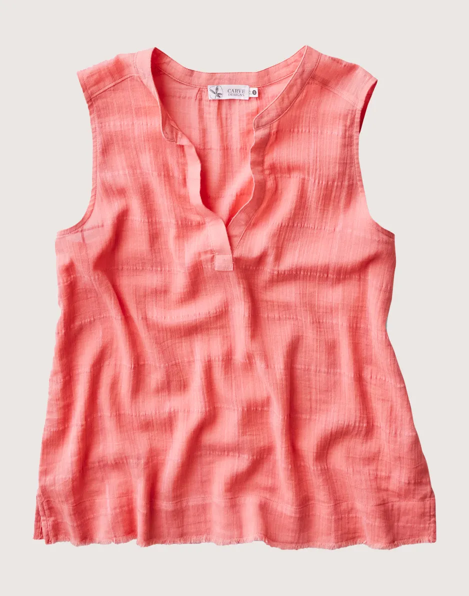 Dylan Textured Tank: Grapefruit sold by Carve Designs product image thumbnail 4