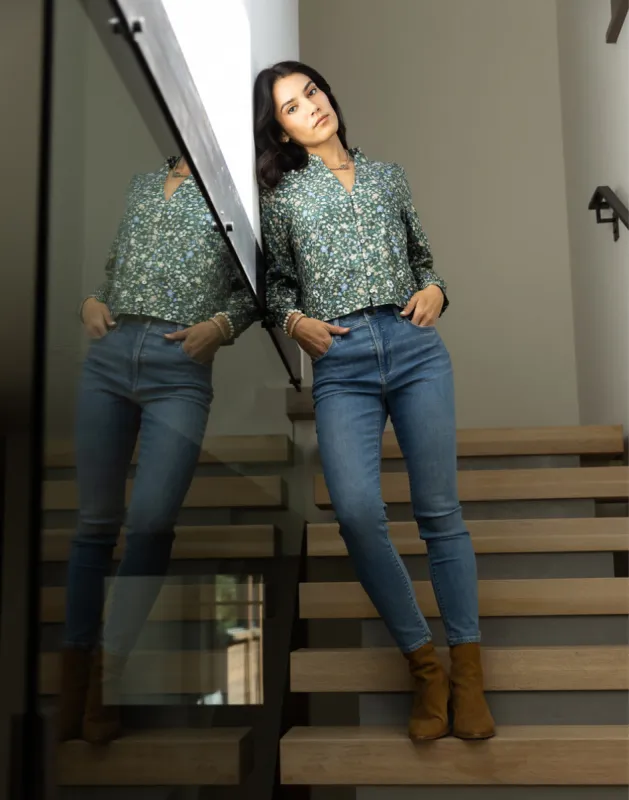 Skyler Skinny Jean: Blue Tide sold by Carve Designs