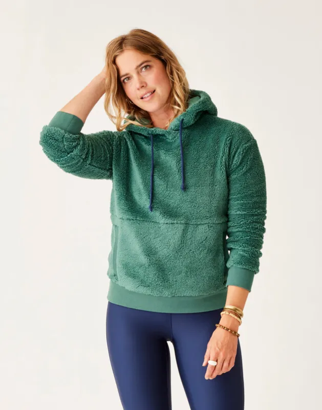 Brie Sherpa Hoodie: Forest sold by Carve Designs
