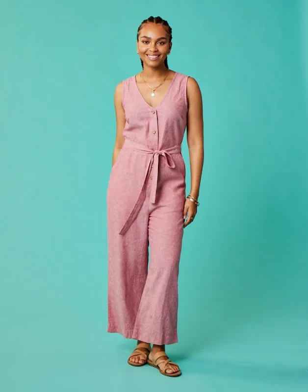 Bonfire Jumpsuit: Lt. Red Chambray sold by Carve Designs