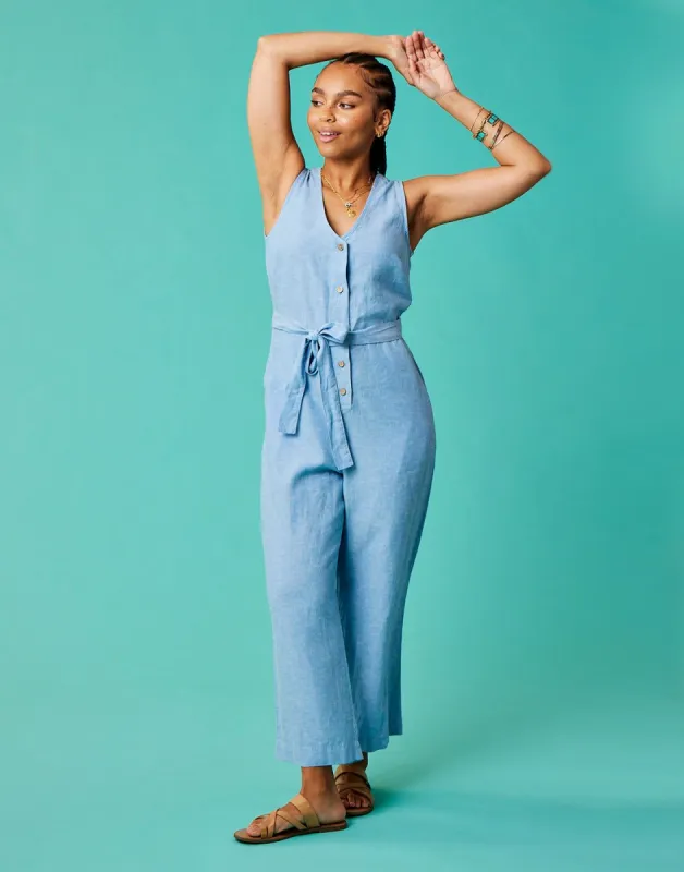 Bonfire Jumpsuit: Lt. Royal Chambray - FINAL SALE sold by Carve Designs