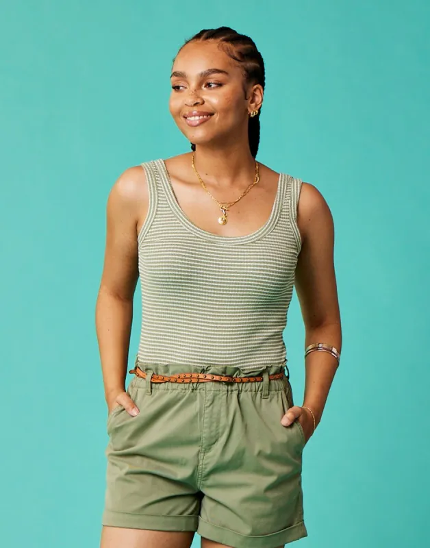Ever Tank: Olive Rib Stripe sold by Carve Designs