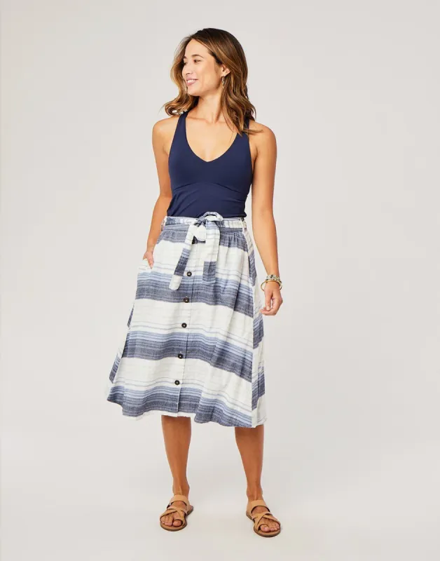 Amaya Skirt: Navy Sunrise Stripe - FINAL SALE sold by Carve Designs