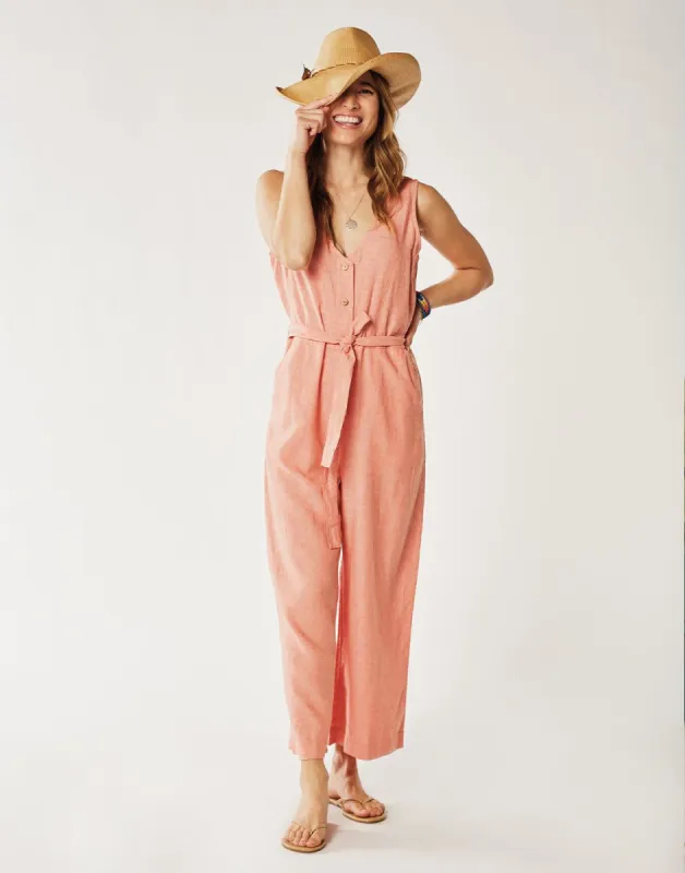 Bonfire Jumpsuit: Coral Chambray - FINAL SALE sold by Carve Designs