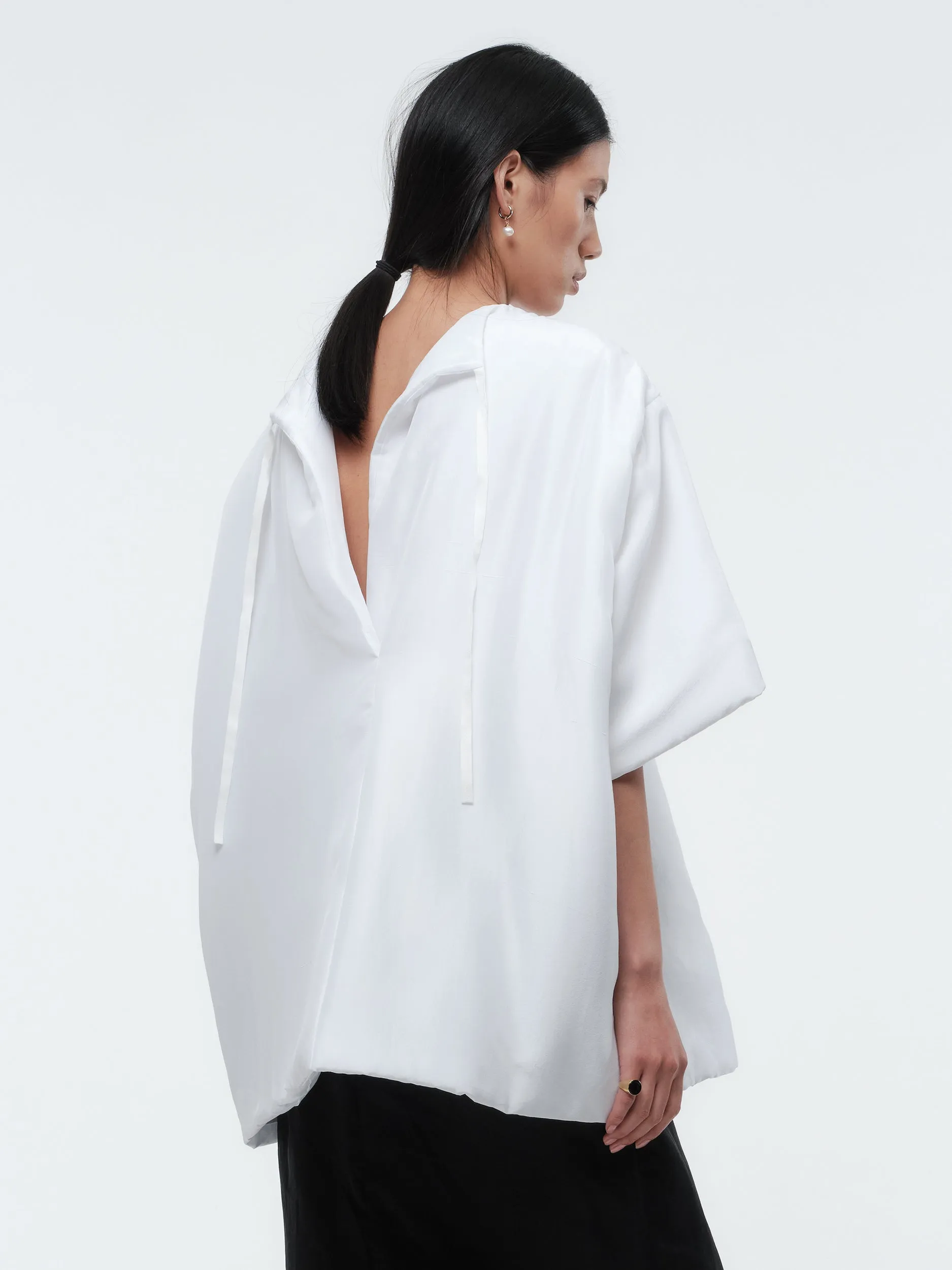 Blouse manches courtes ouatinée en soie technique sold by Carven product image thumbnail 2