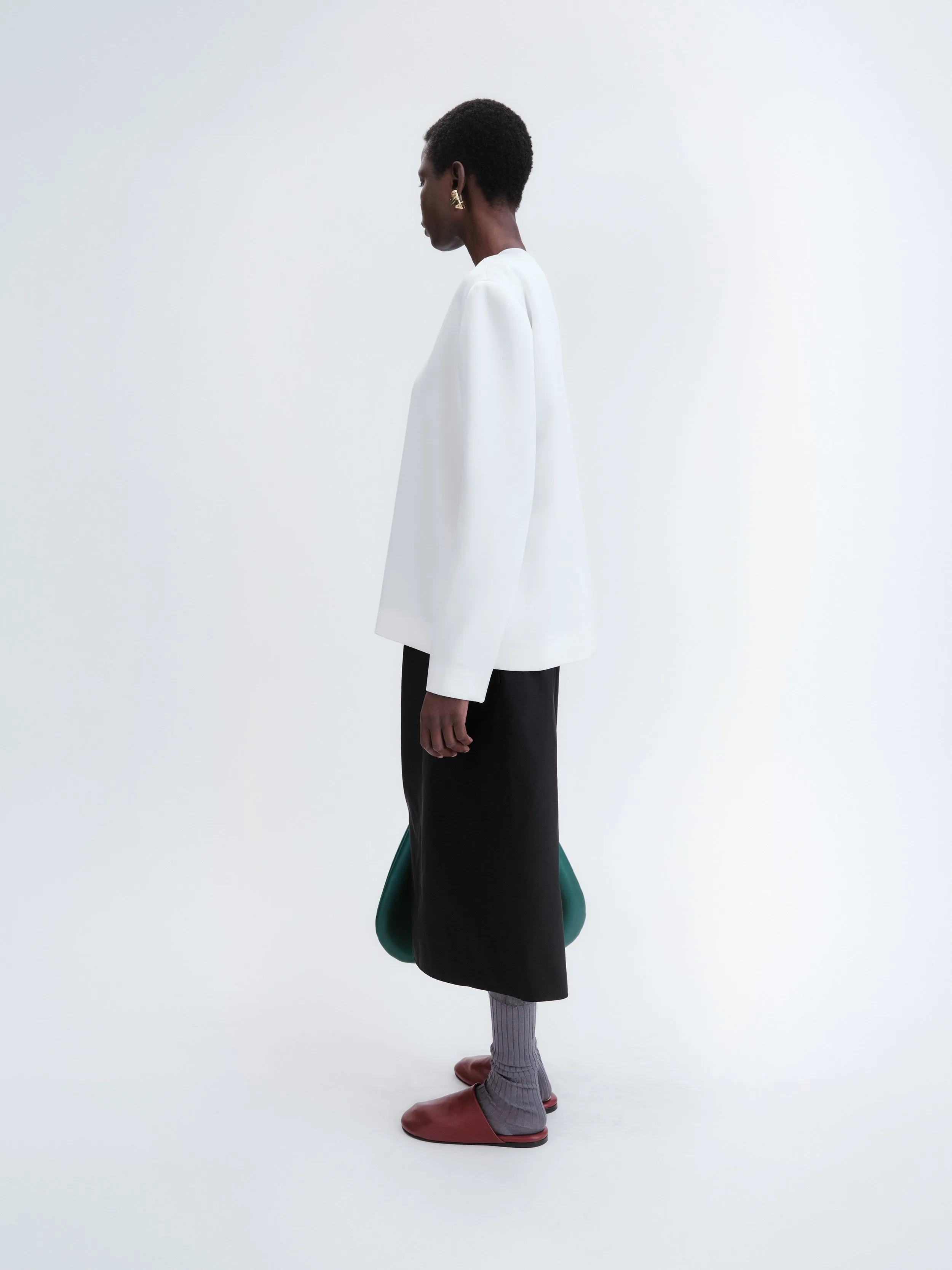 Top manches longues en satin double blanc sold by Carven product image thumbnail 3