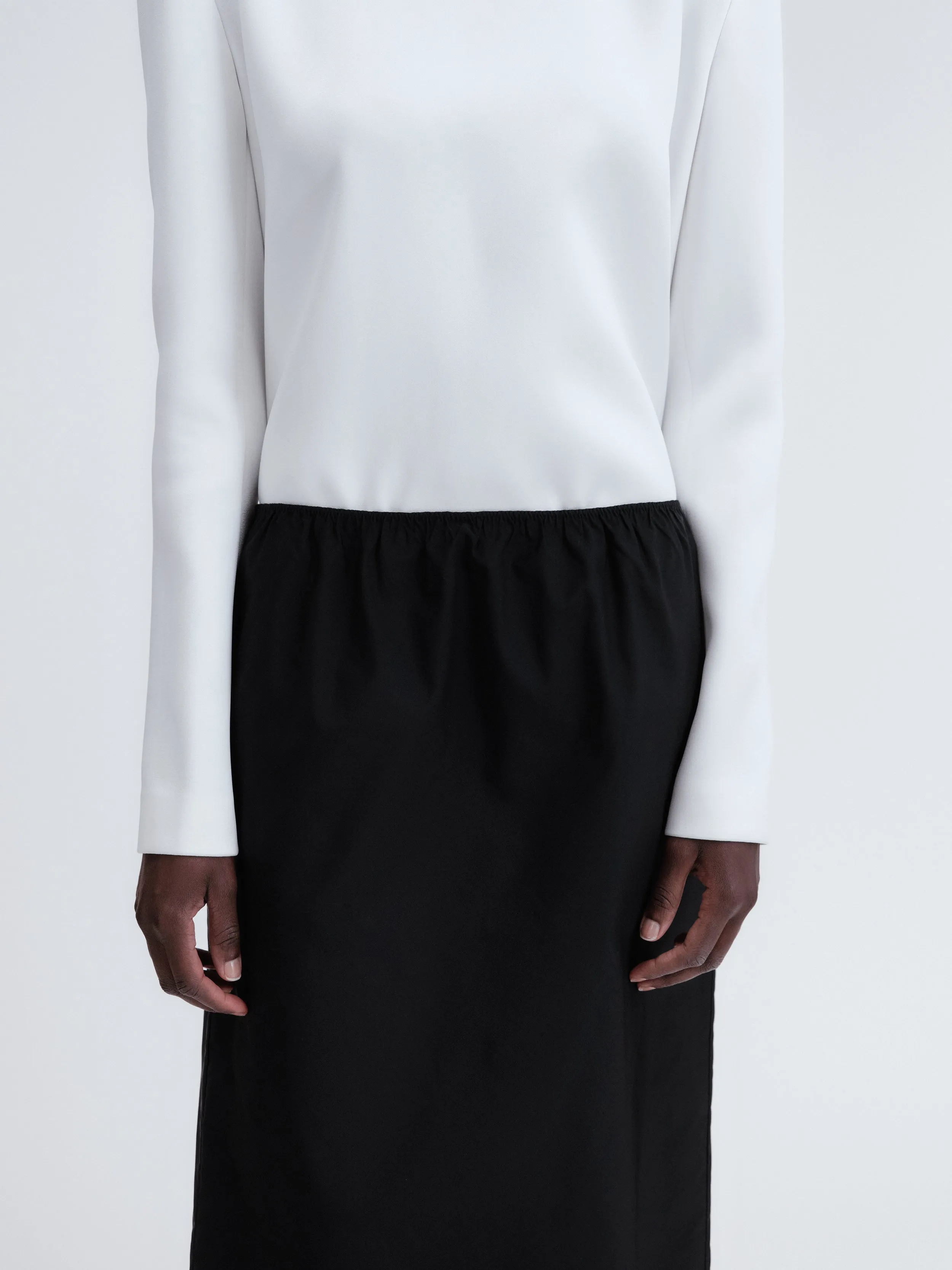 Top manches longues en satin double blanc sold by Carven product image thumbnail 4