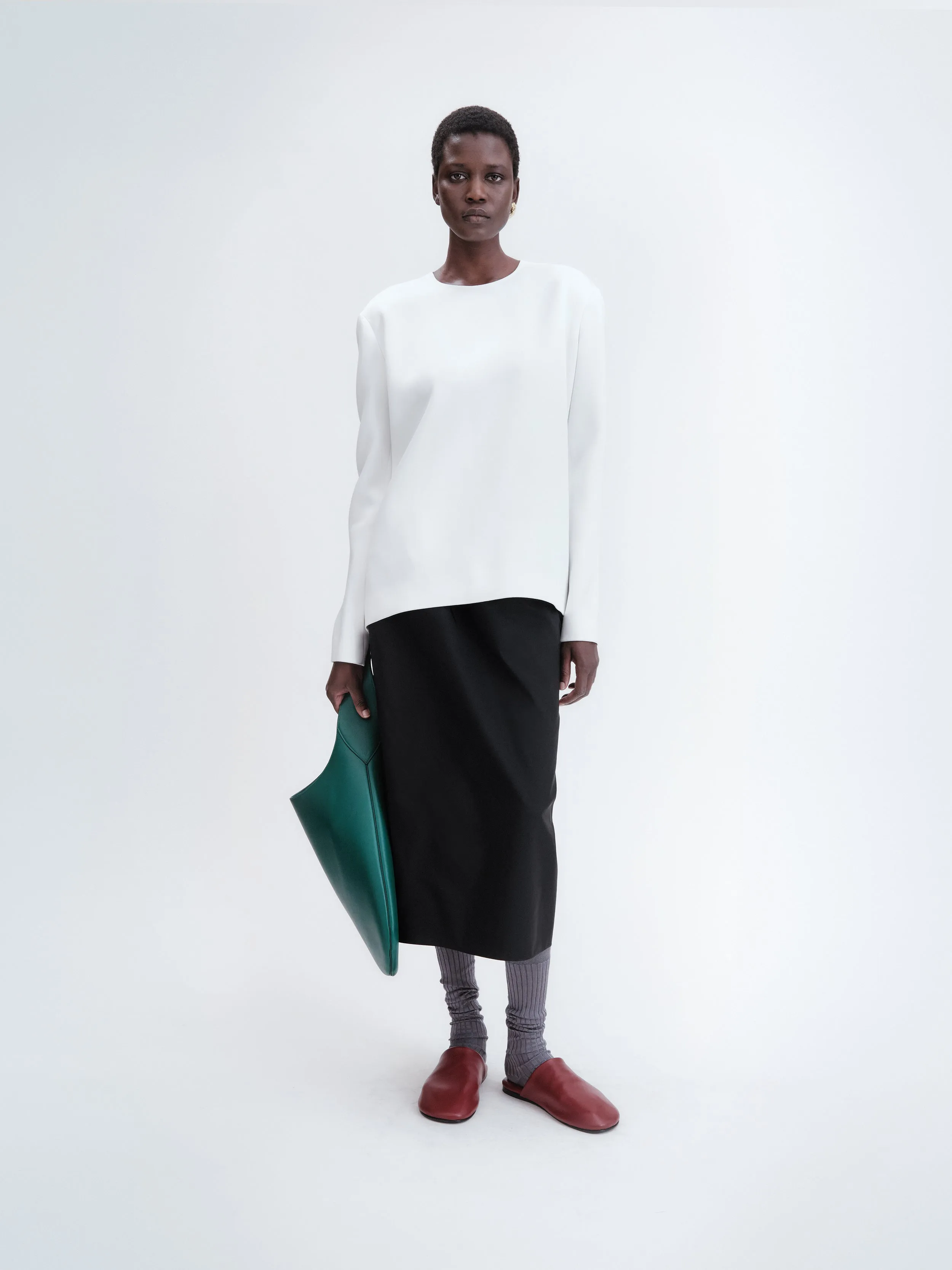 Top manches longues en satin double blanc sold by Carven product image thumbnail 2