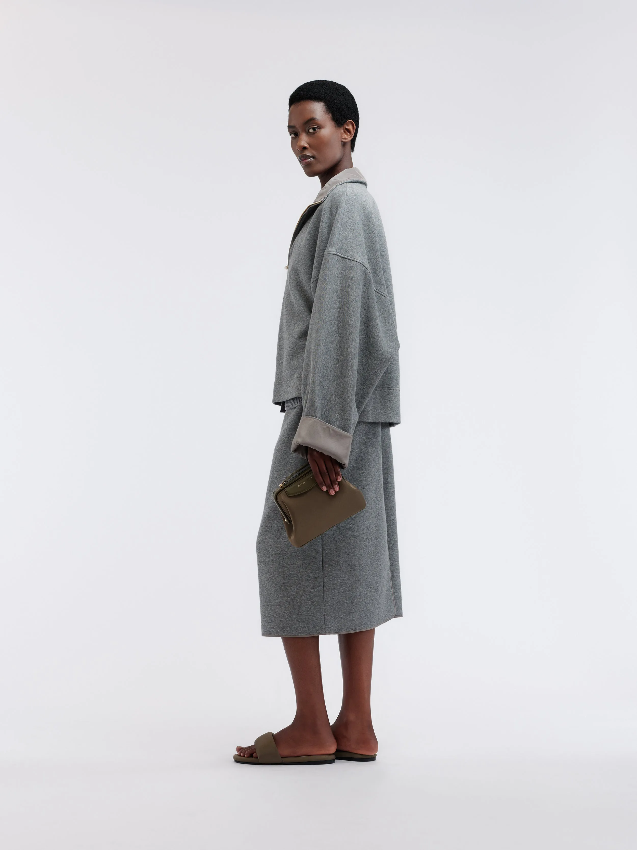 Sweat col zippé en jersey de cachemire et coton sold by Carven product image thumbnail 3