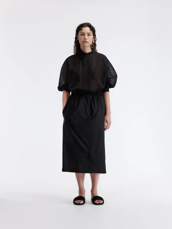 Chemise col asymétrique en voile de coton made by Carven