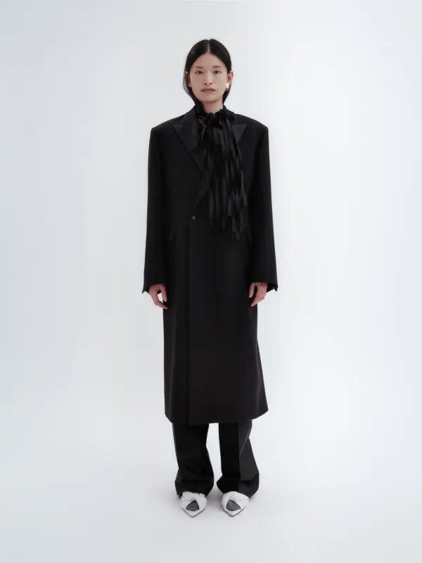 Manteau smoking en natté de laine made by Carven