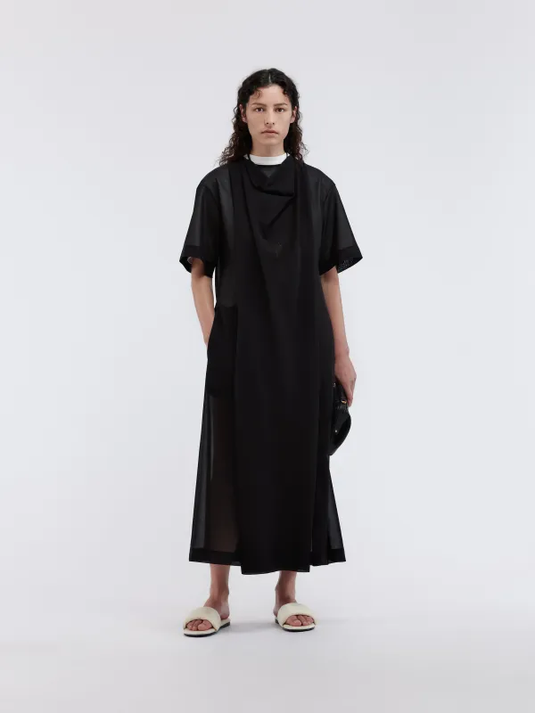 Robe drapée transparente en voile de coton sold by Carven