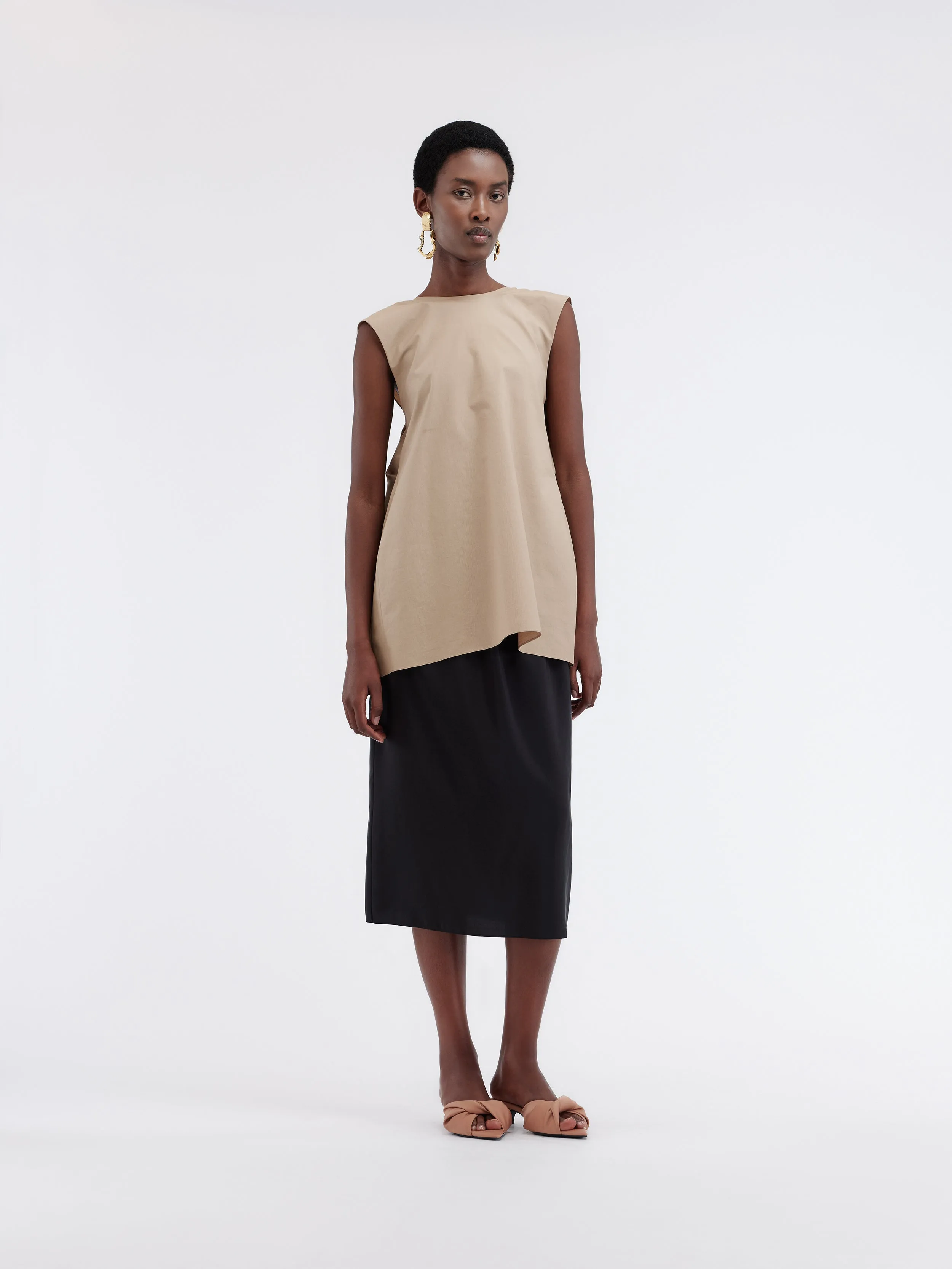 Top à dos drapé popeline de coton légère sold by Carven product image thumbnail 2