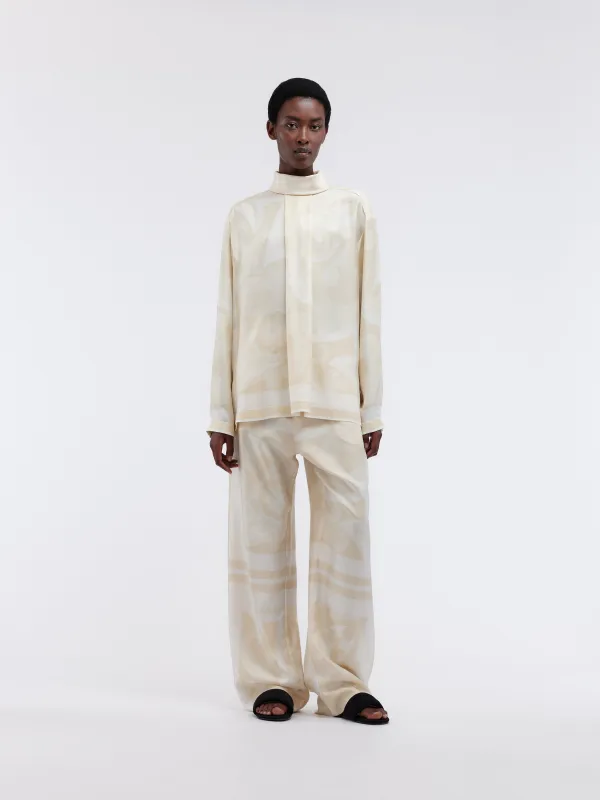 Blouse col montant en soie habotai made by Carven