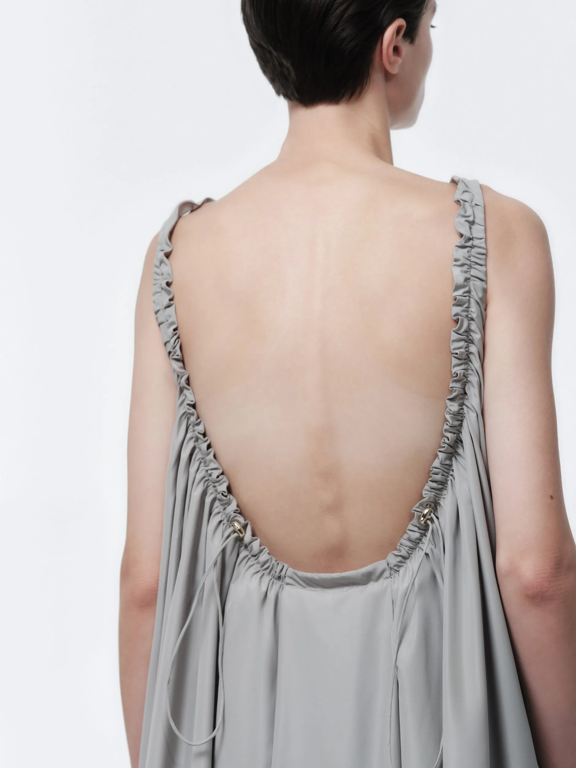 Robe froncée en soie habotai sold by Carven product image thumbnail 2