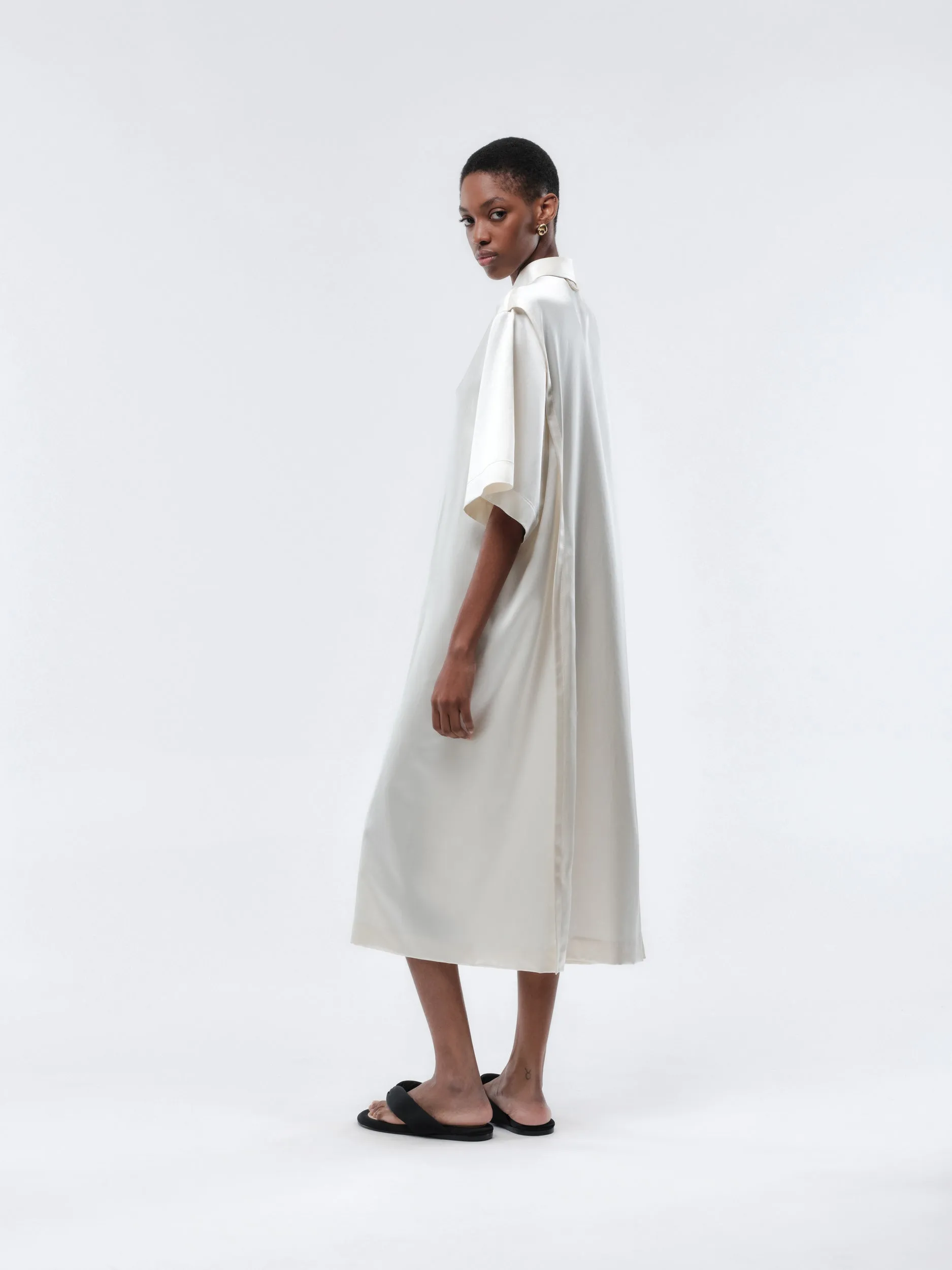 Robe chemise en satin lingerie sold by Carven product image thumbnail 3