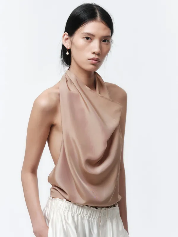 Haut dos nu en soie habotai made by Carven