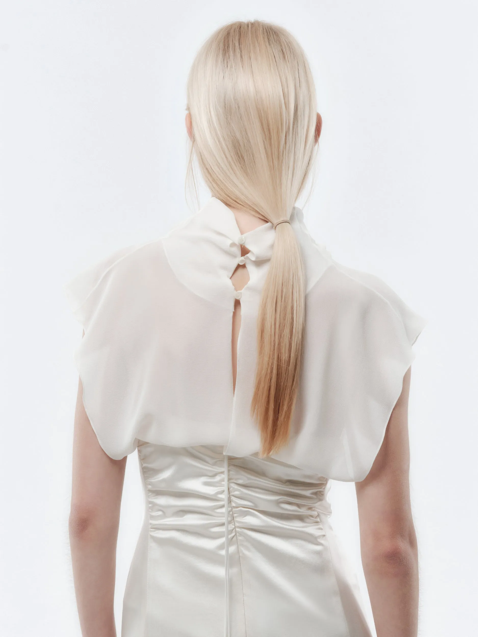 Robe à fronces en satin lingerie sold by Carven product image thumbnail 2