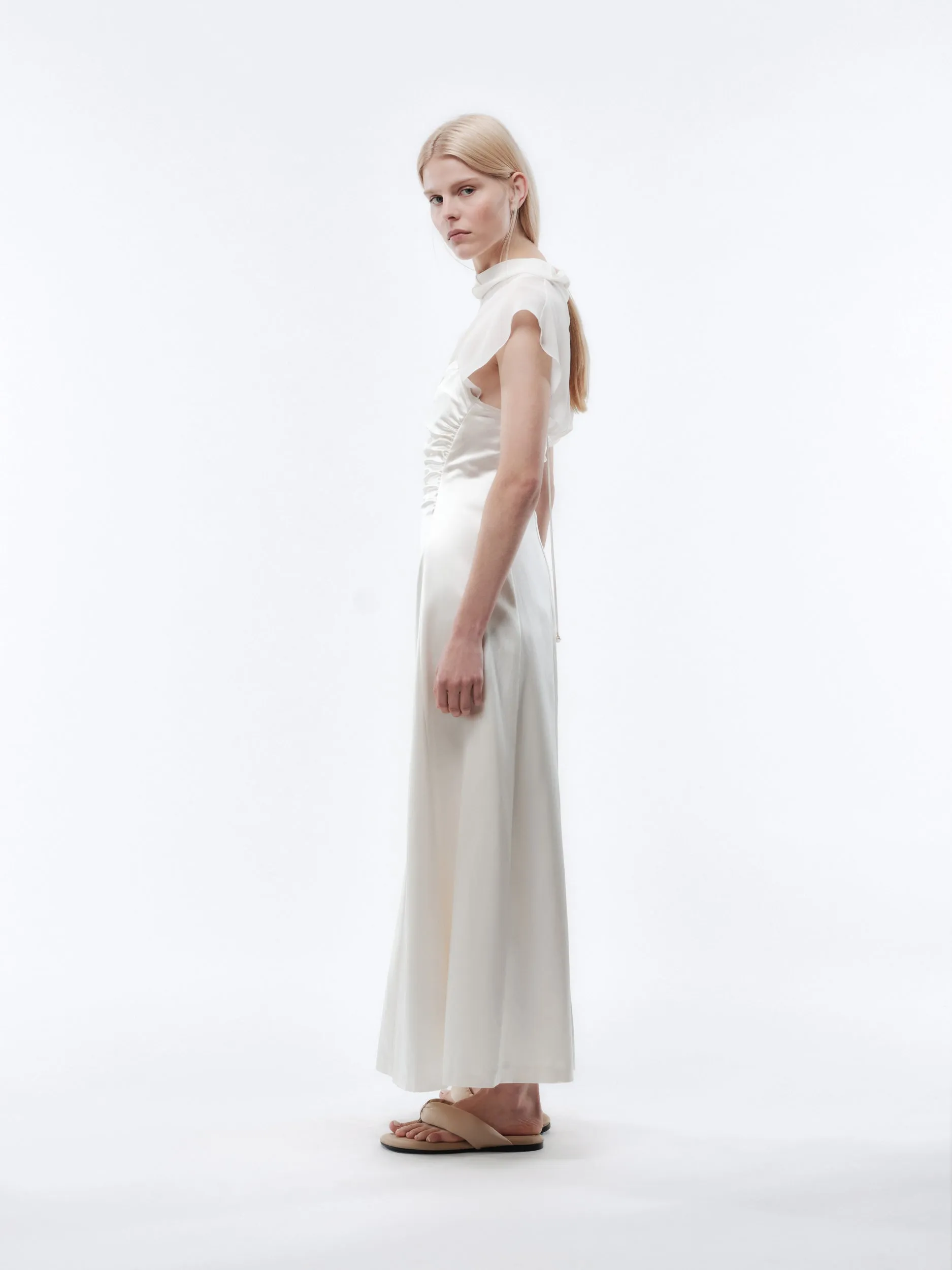 Robe à fronces en satin lingerie sold by Carven product image thumbnail 3