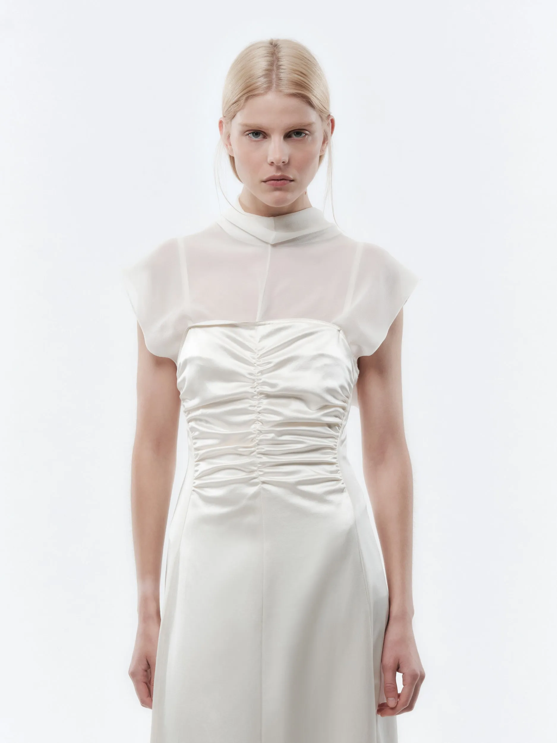 Robe à fronces en satin lingerie sold by Carven product image thumbnail 5