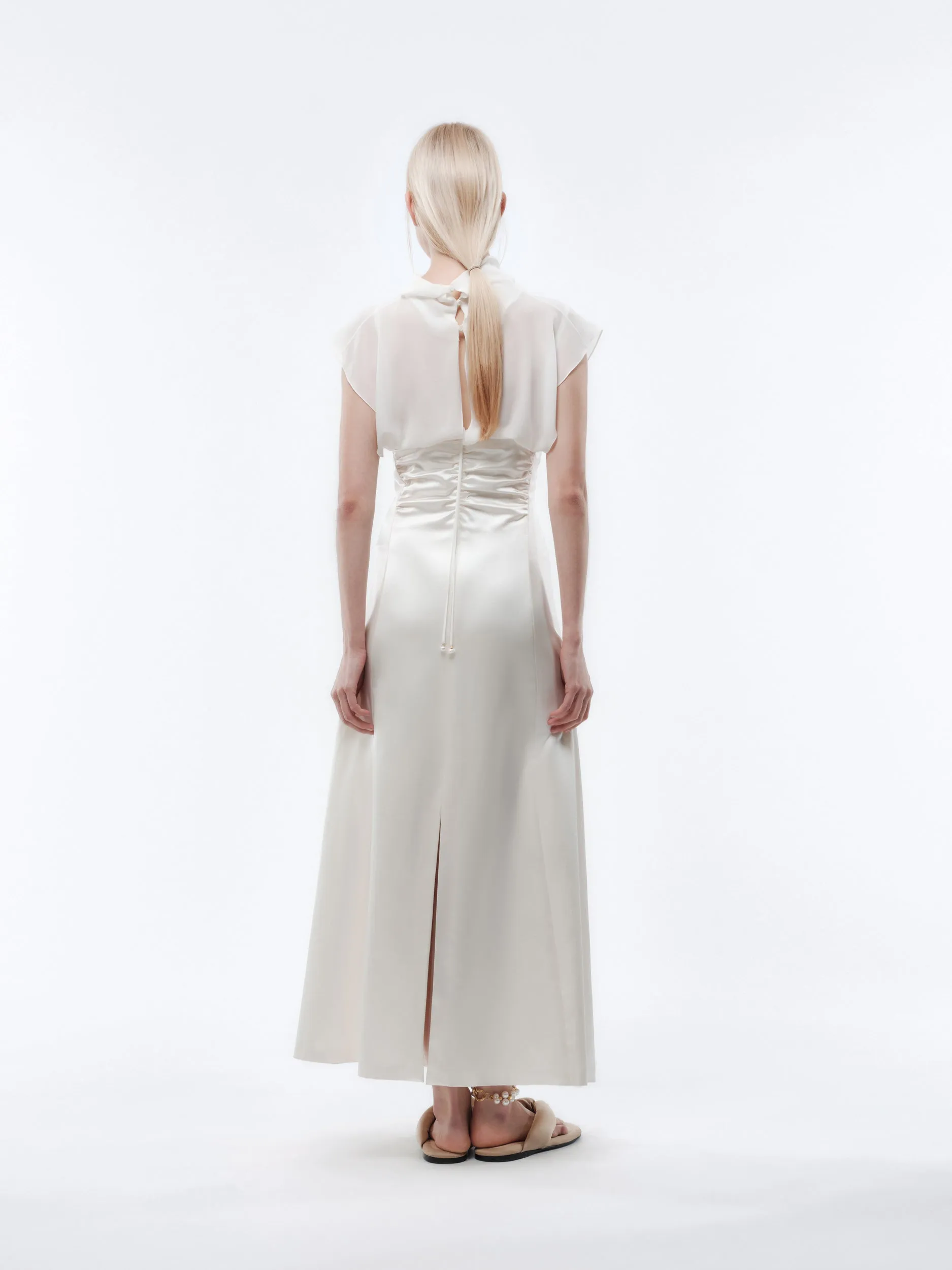 Robe à fronces en satin lingerie sold by Carven product image thumbnail 4