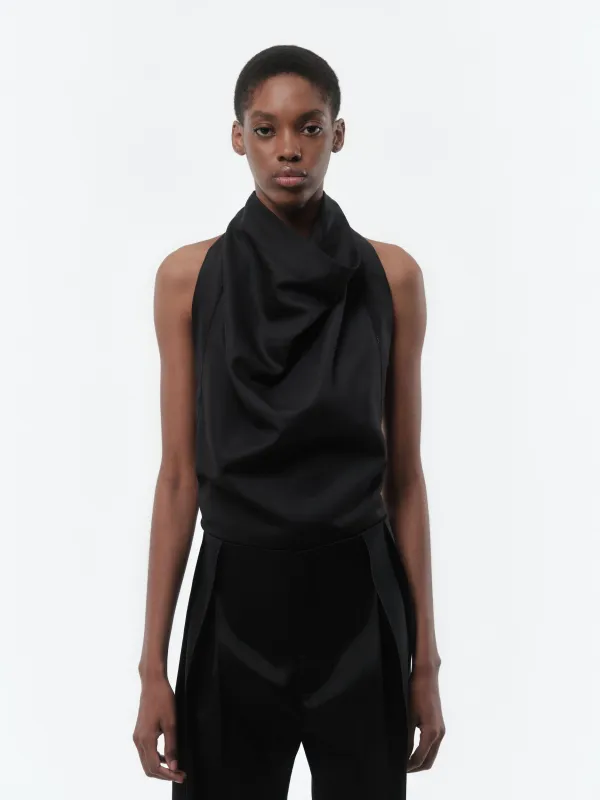 Haut dos nu en soie tailleur made by Carven