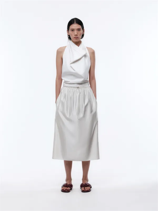 Jupe à enfiler en satin lingerie made by Carven