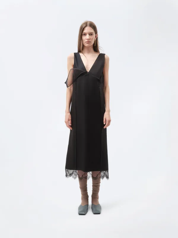 Robe lingerie superposée en flanelle made by Carven