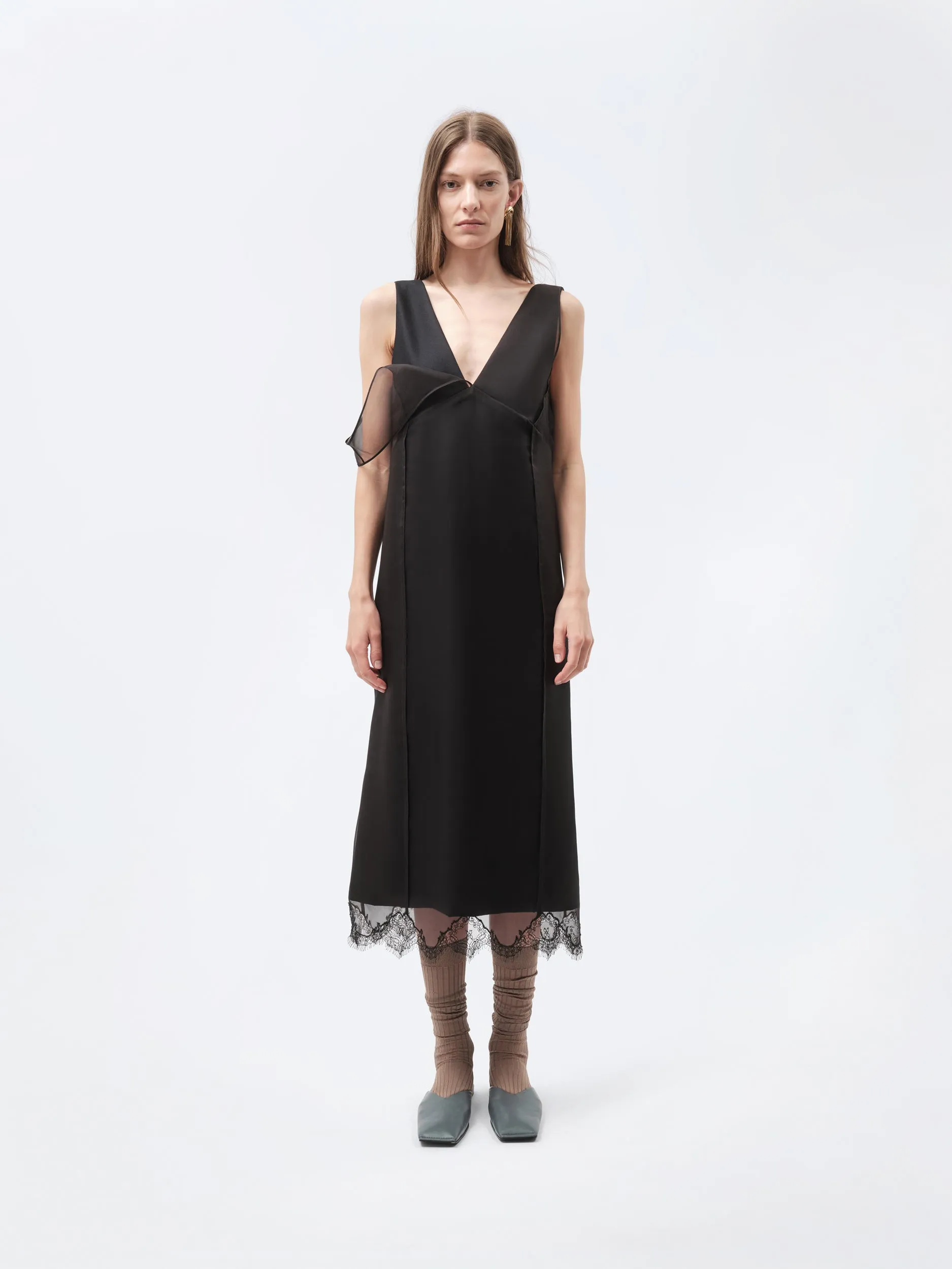 Robe lingerie superposée en flanelle sold by Carven