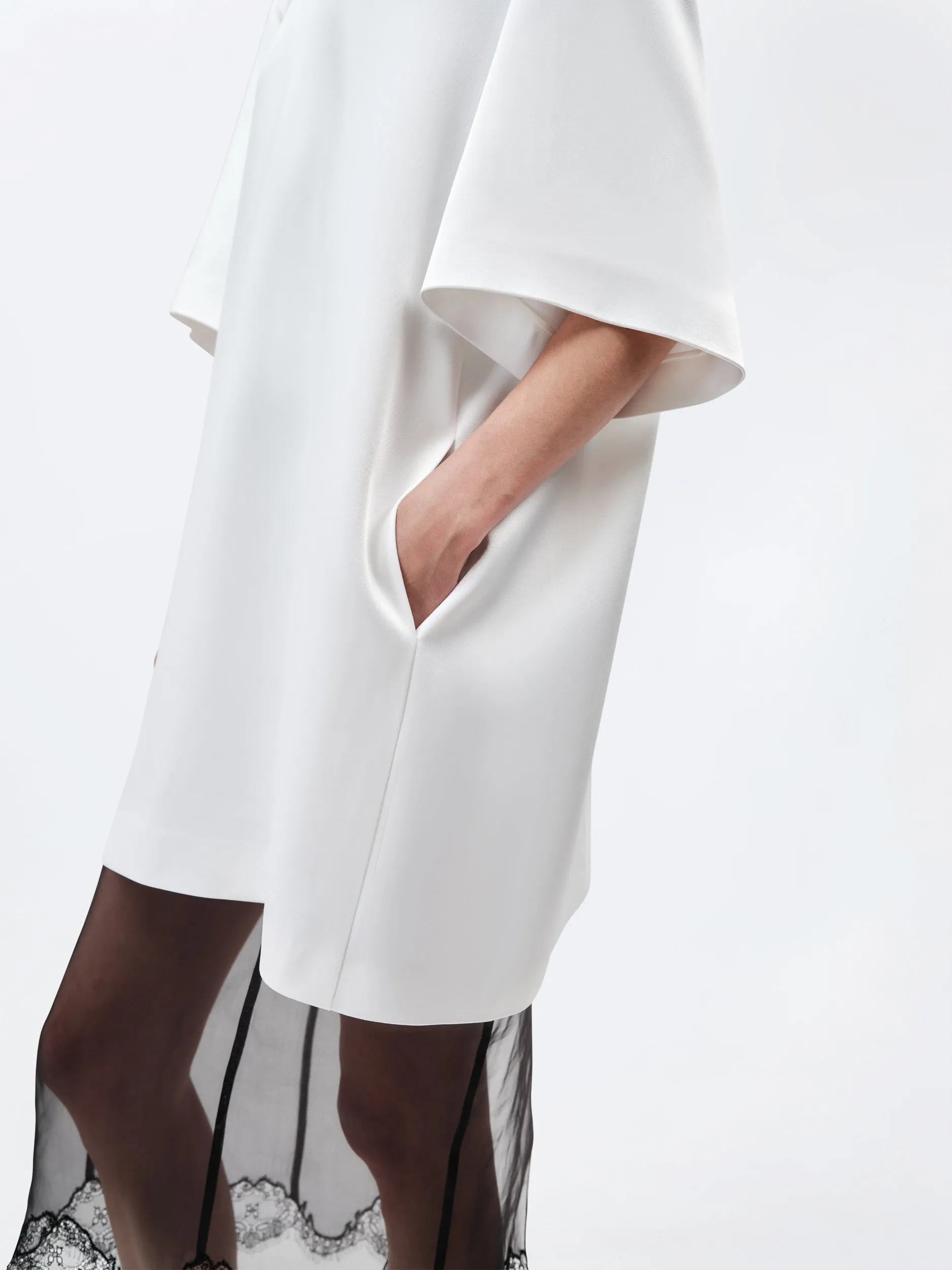 Robe t-shirt en satin double sold by Carven product image thumbnail 5