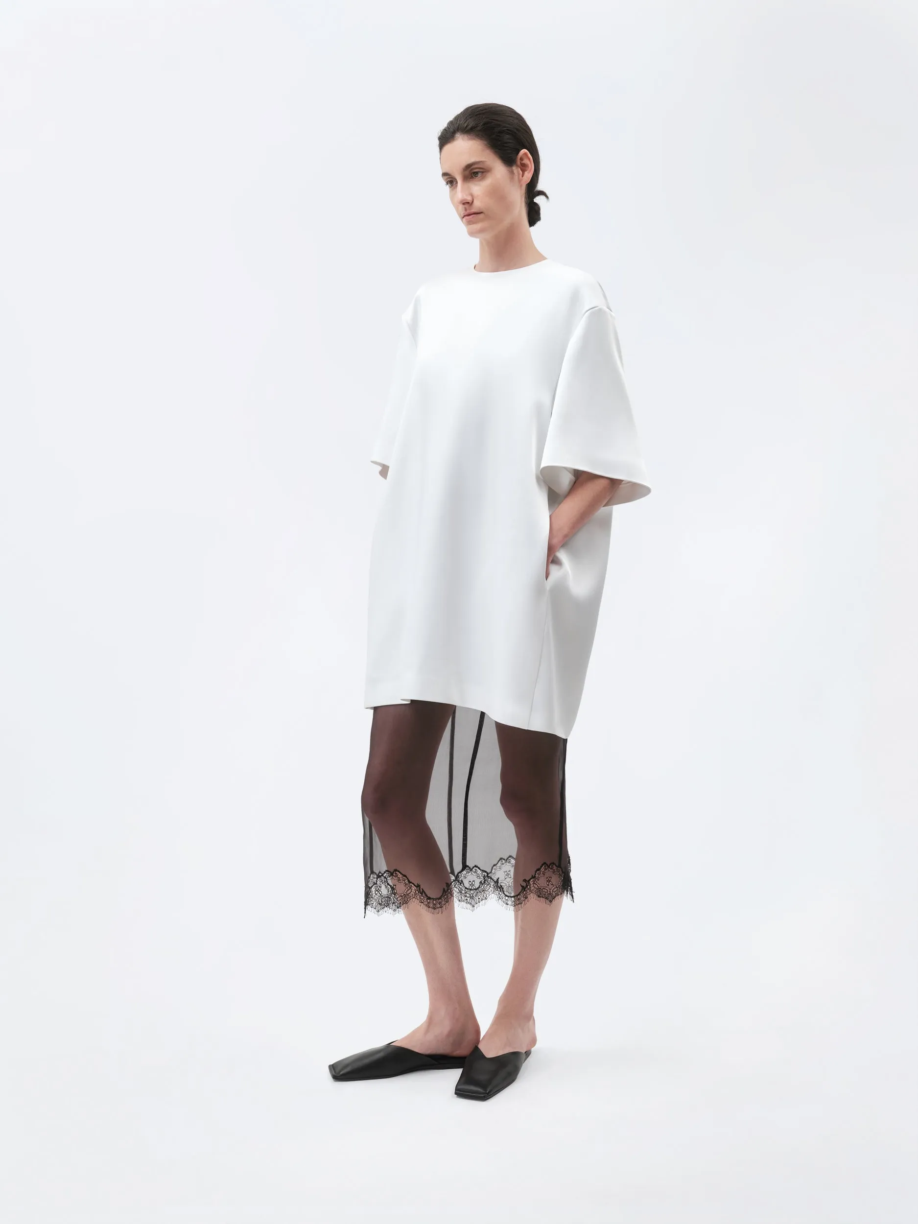 Robe t-shirt en satin double sold by Carven product image thumbnail 3