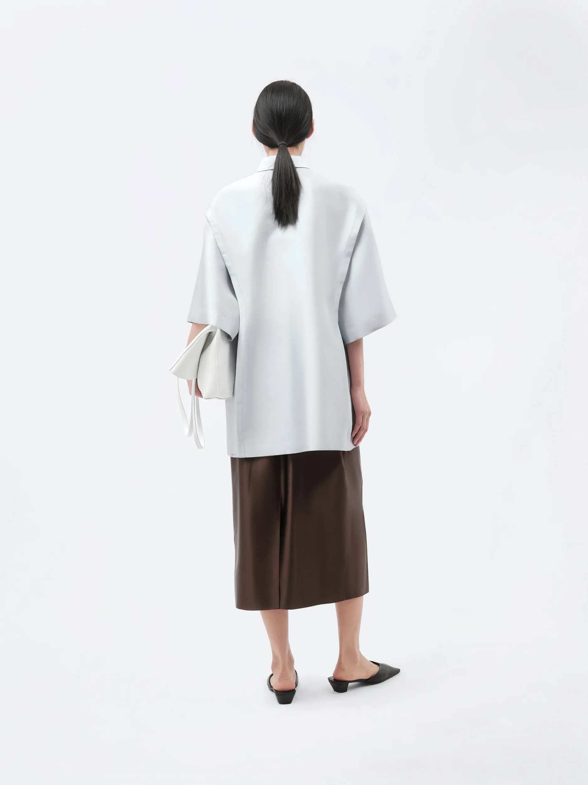 Surchemise manches courtes en soie et laine couture sold by Carven product image thumbnail 4