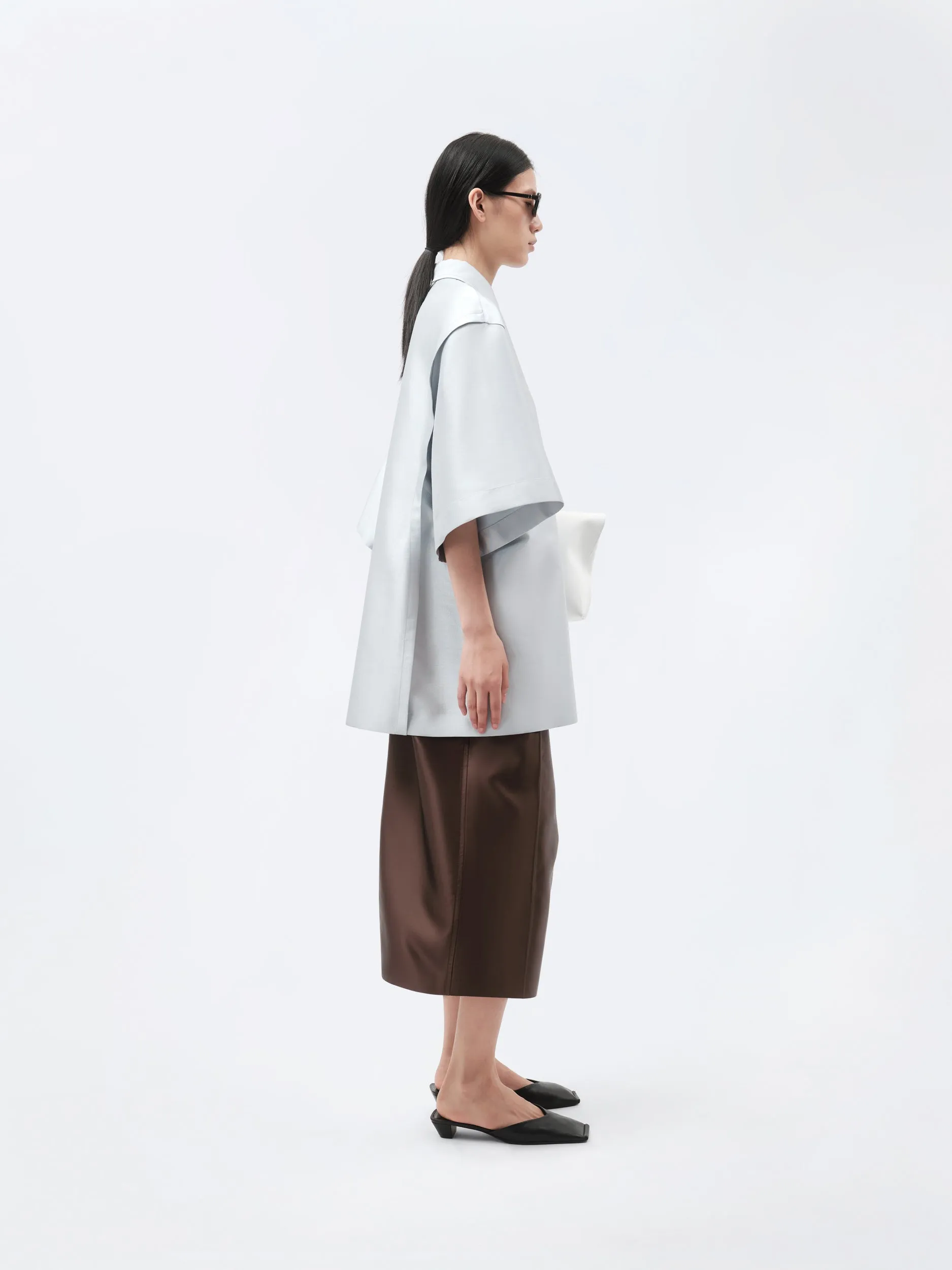Surchemise manches courtes en soie et laine couture sold by Carven product image thumbnail 3