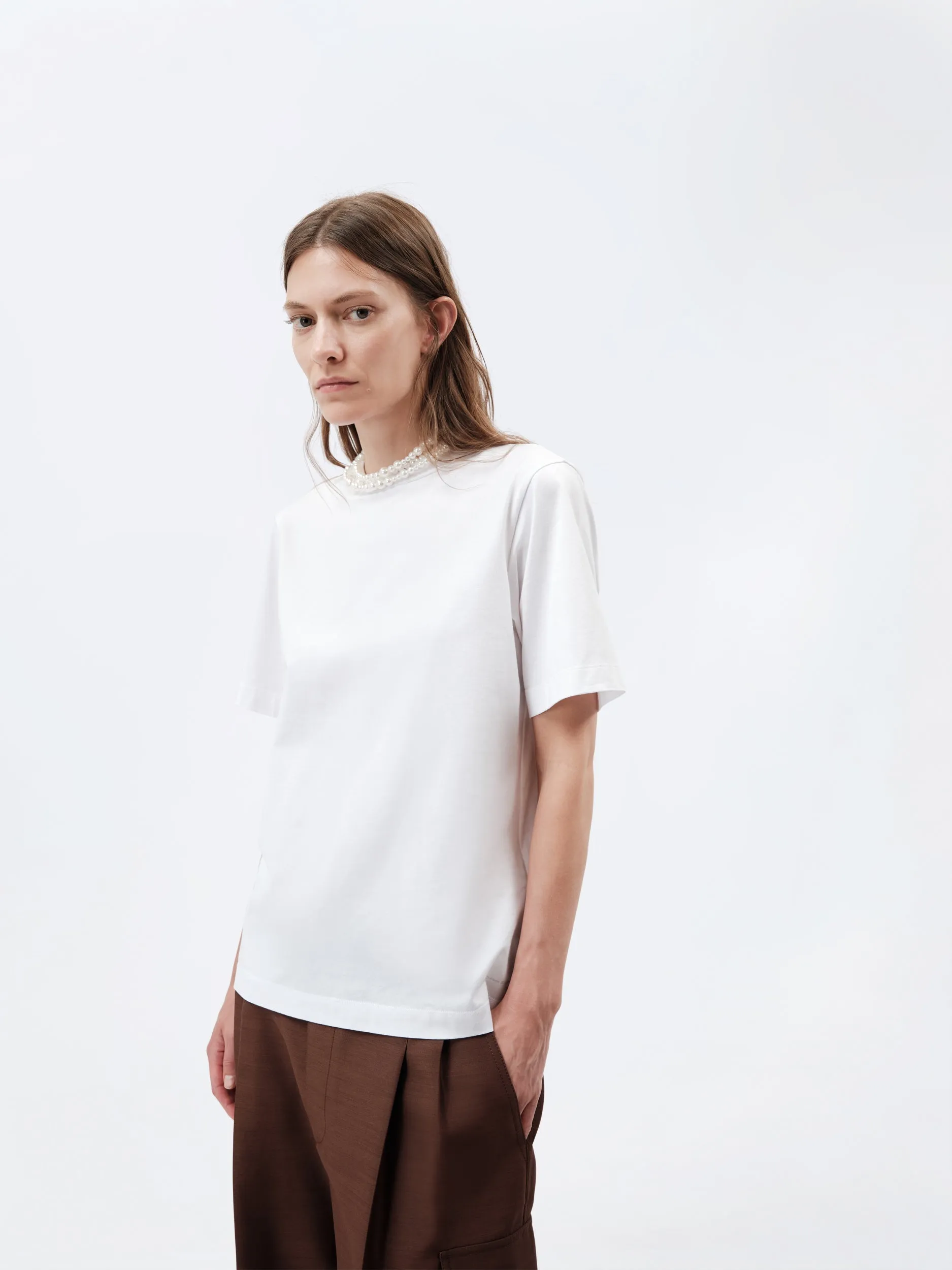 T-shirt collier de perles en jersey classique sold by Carven product image thumbnail 5
