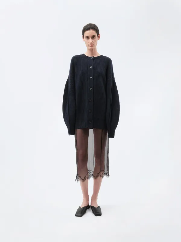 Cardigan oversize en cachemire côtelé épais made by Carven