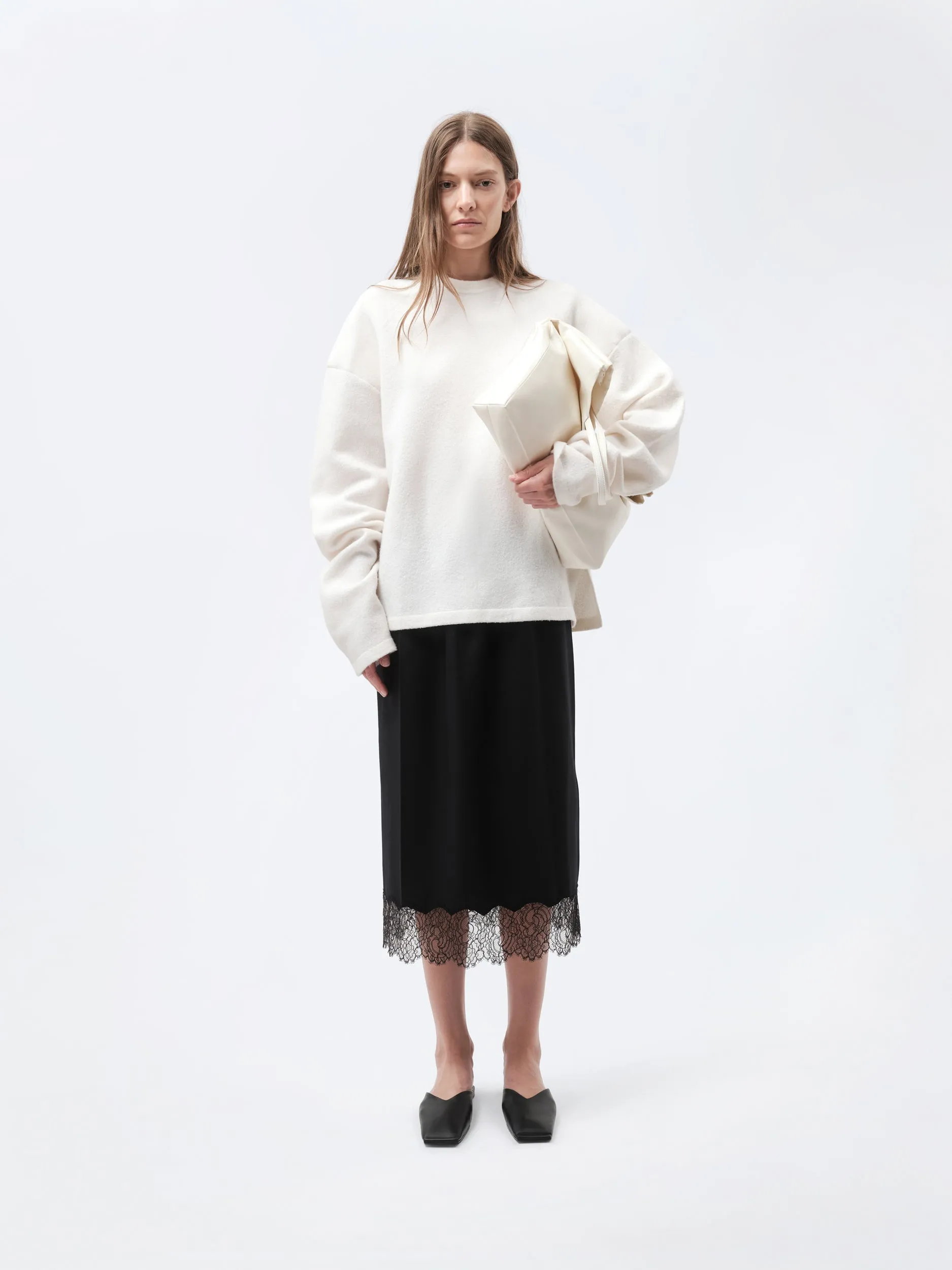 Pull raglan en laine bouillie sold by Carven
