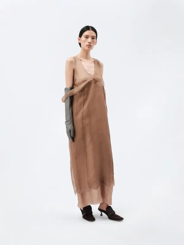 Robe lingerie superposée en organza de soie made by Carven