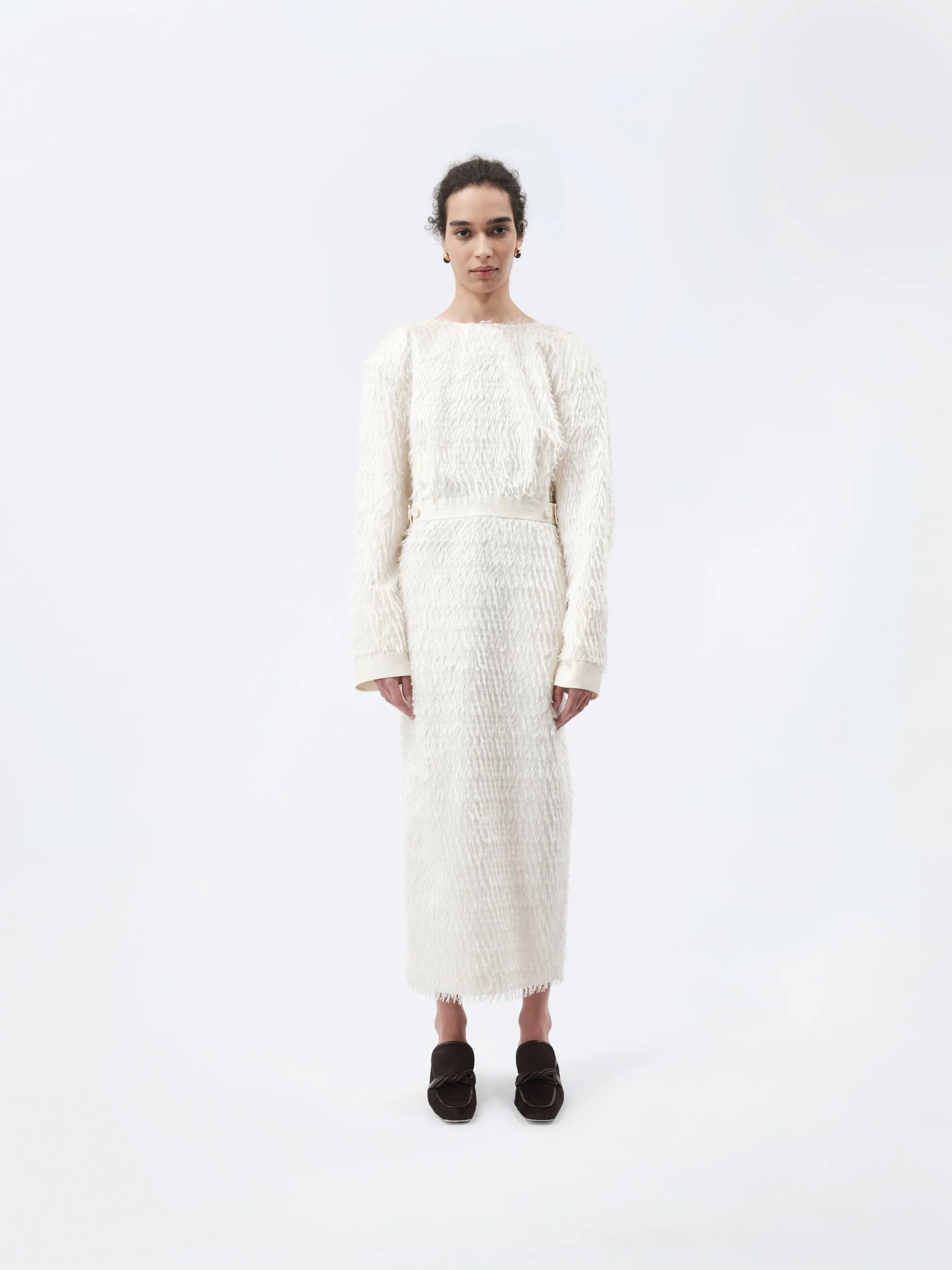 Robe ajustée en jacquard plume sold by Carven