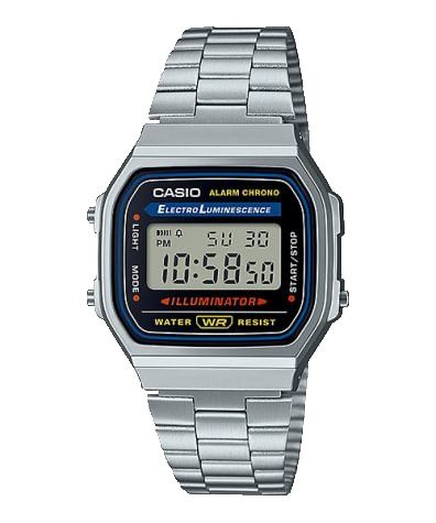 A168W-1 | Vintage Silver and Black Metal Watch | CASIO sold by Casio