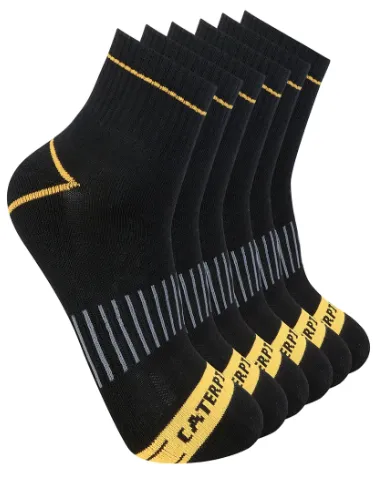 6 Pack Advanced 1/2 Cushion Quarter Sock sold by Caterpillar
