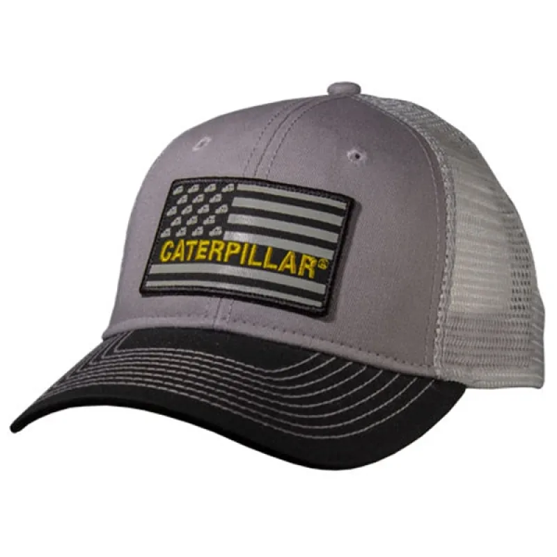 Dozer Flag Grey Chino Cap sold by Caterpillar