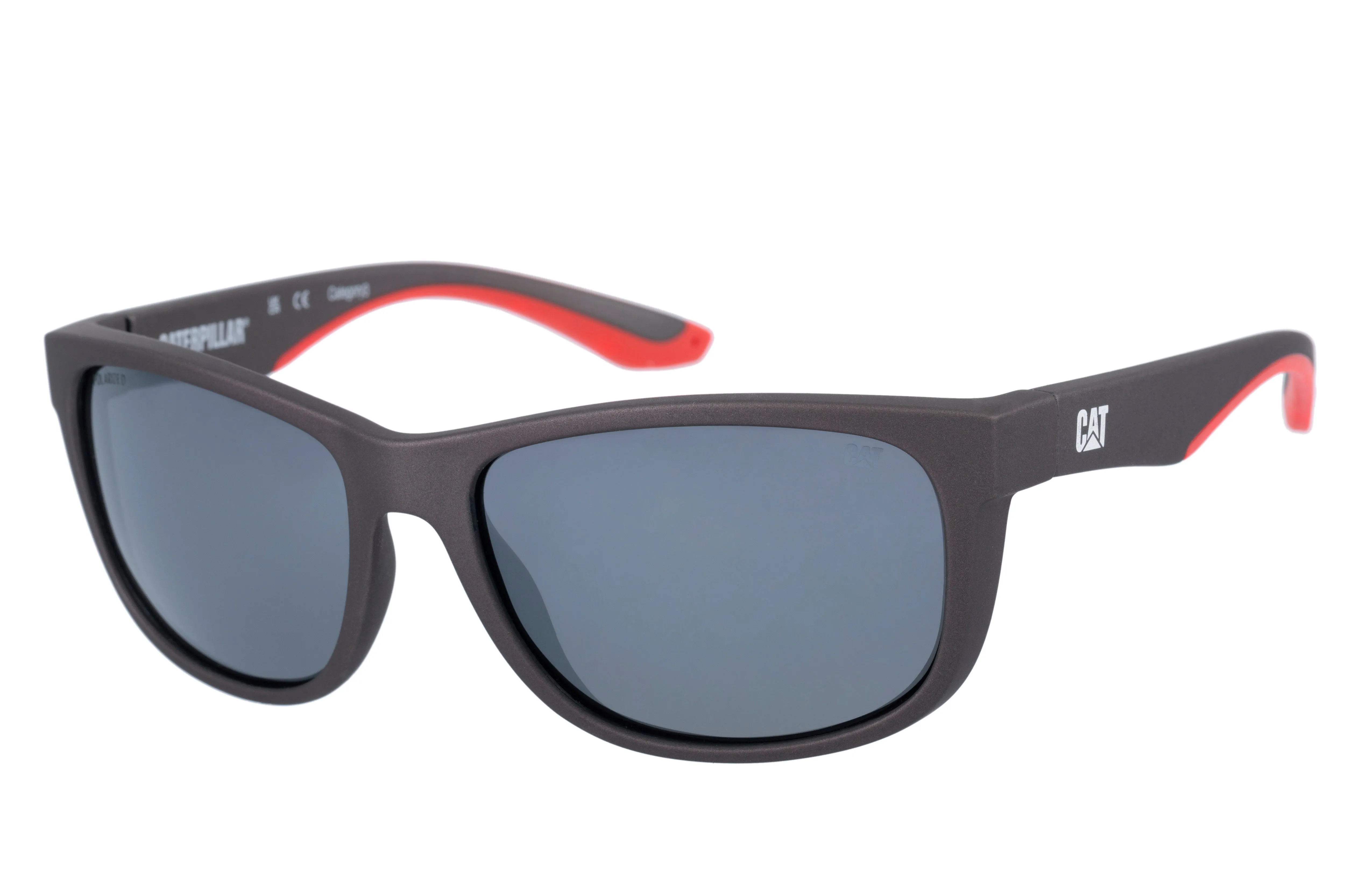 Classic Sunglasses Matte Grey Smoke w/ Silver Flash Lens sold by Caterpillar