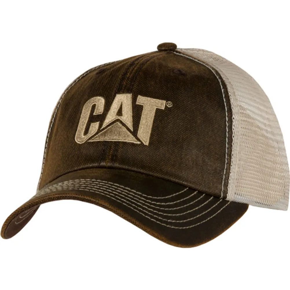 Brown Waxy Khaki Mesh Cap sold by Caterpillar