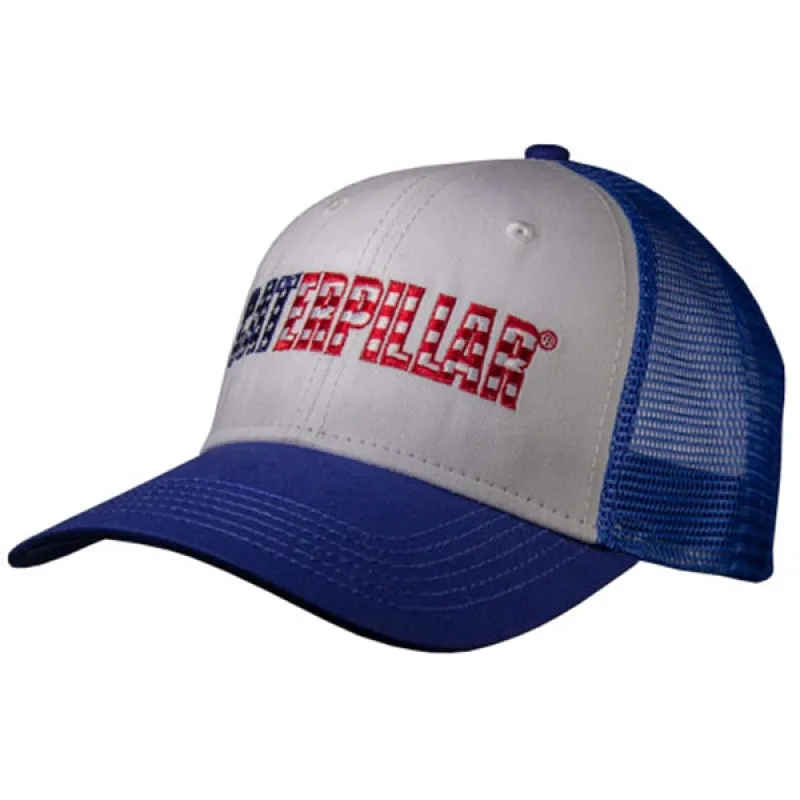 Stars and Stripes CAT Logo w/Blue Mesh Hat sold by Caterpillar