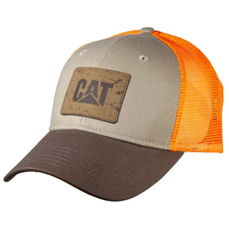 Neutral Tonal Cap w/Orange Mesh sold by Caterpillar