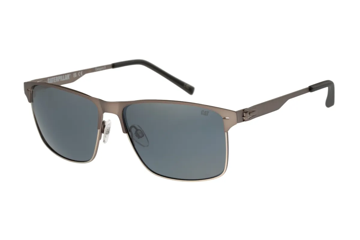 Flat Sheet Sunglasses Matte Gunmetal w/Silver Flash Lens sold by Caterpillar