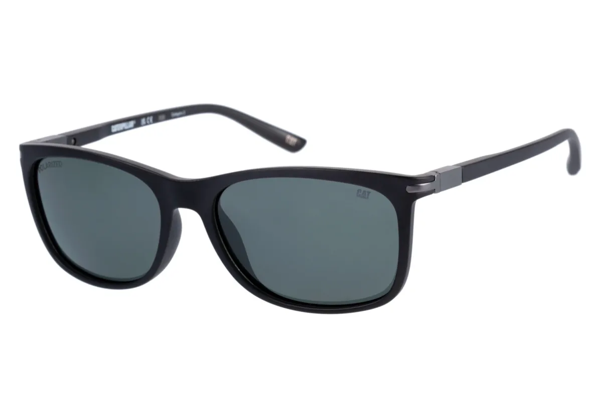 Matte Black Sunglasses w/Solid Green Lens sold by Caterpillar