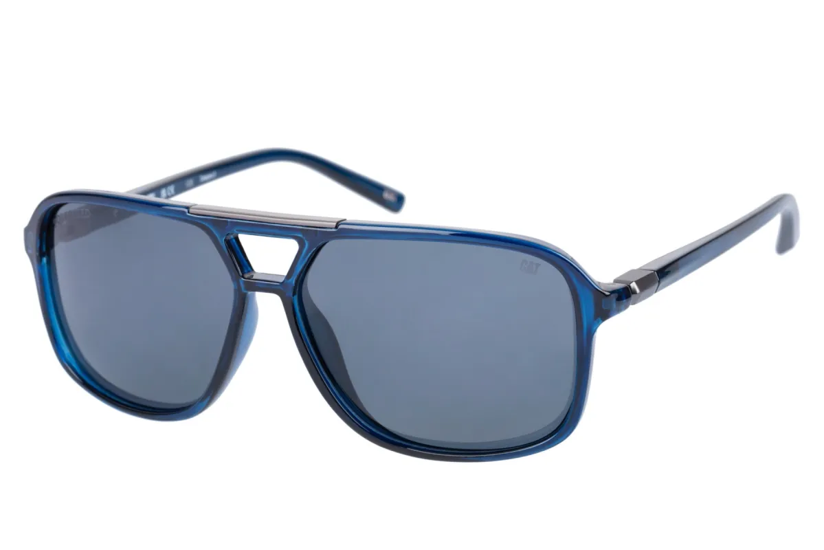 Modern Aviator Sunglasses Navy Crystal w/Silver Flash Lens sold by Caterpillar