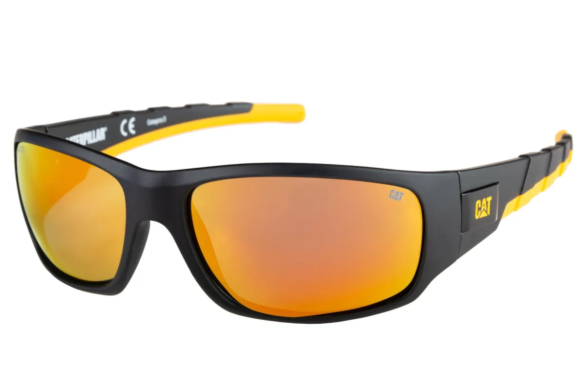 Coffer Sunglasses Matte Black w/Gold Mirror Lens sold by Caterpillar